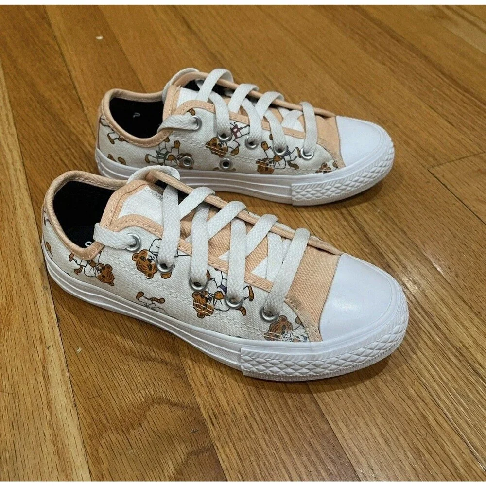Converse All Star Boys Low Top Sneakers Size 12 Toddler Printed Karate Tiger EUC